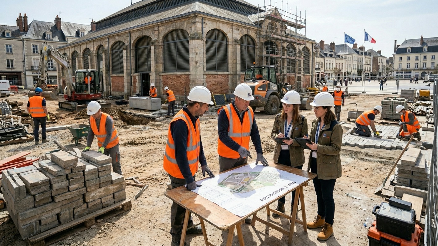 Chantier de construction BTP — marchés publics
